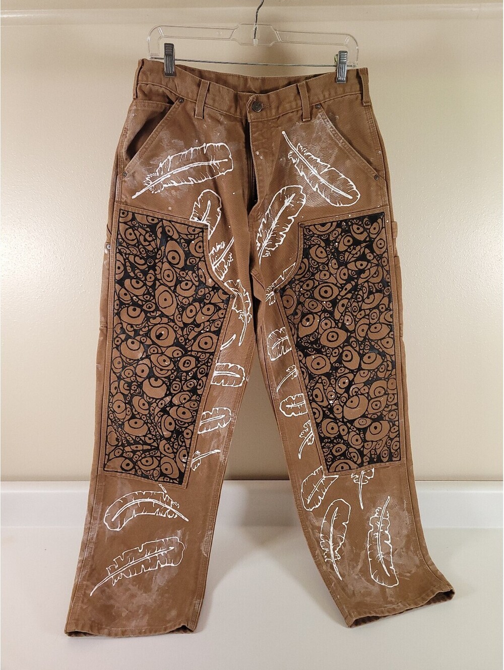 Hand painted carhartt double knee pants 32x30 work pants